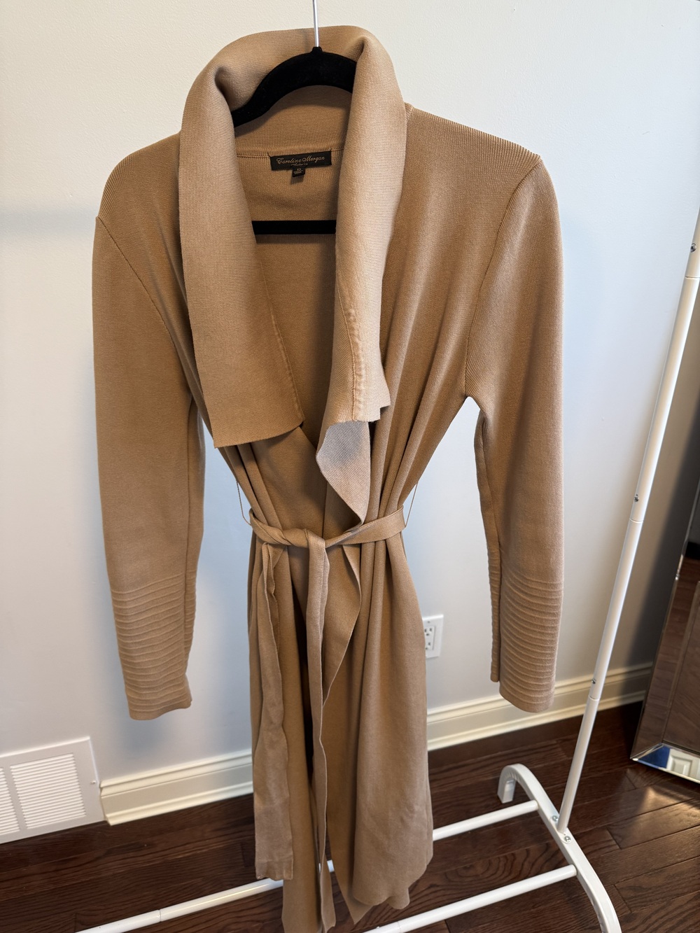 Camel coloured sweater coat